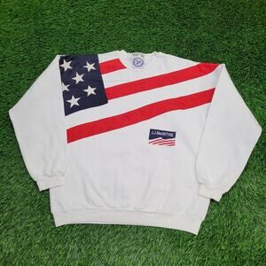 Vintage JJ-Macintyre USA-Flag Sweatshirt Large 23x25 Baggy